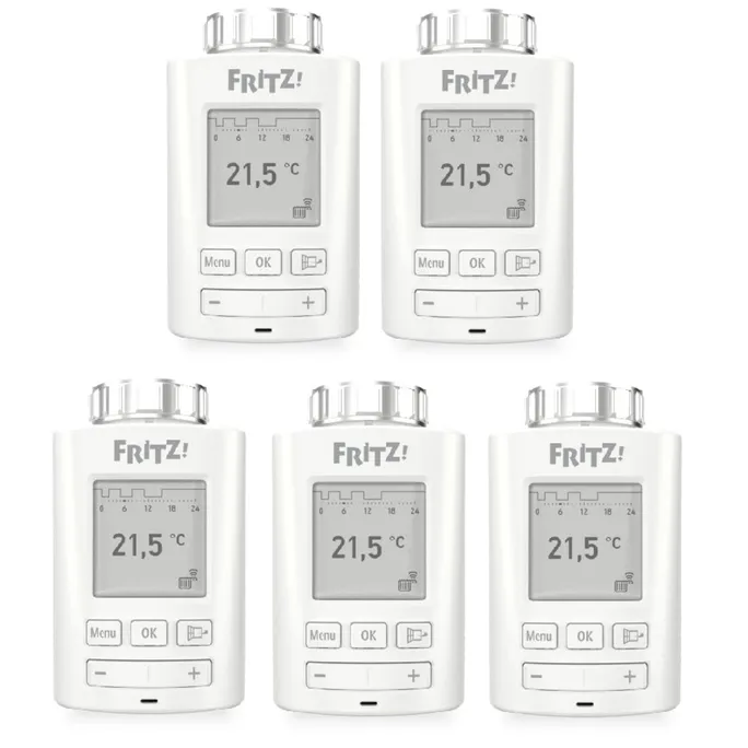 AVM FRITZ!DECT 301 smarte Heizkörperthermostate für AVM Fritz!Box, 5er Pack