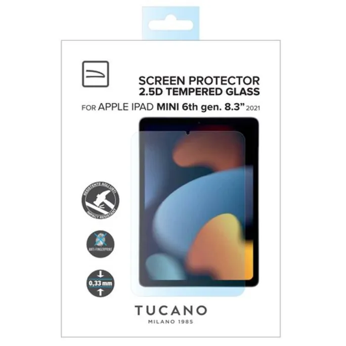 Tucano Displayschutz aus gehärtetem Glas für iPad mini 6. Gen. (8,3" 2021)