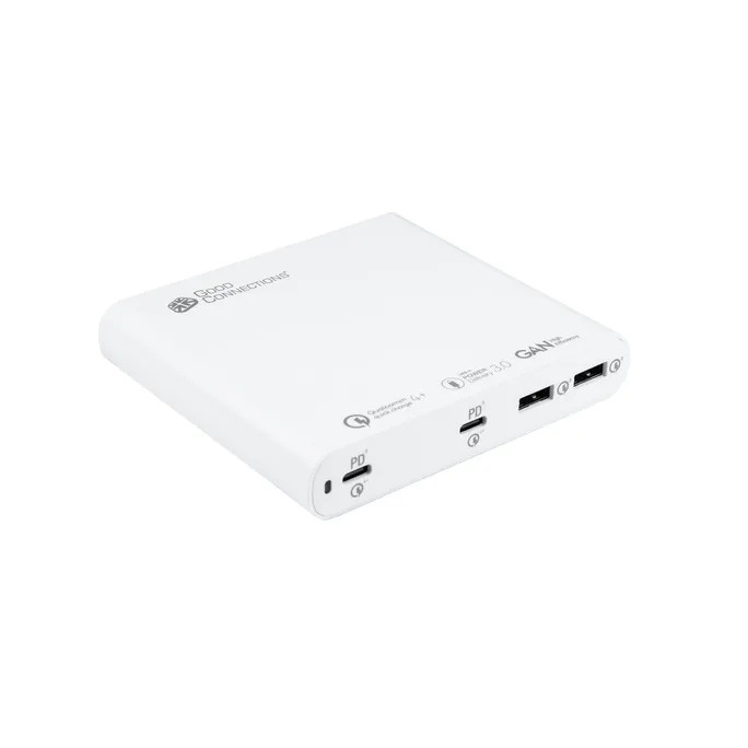 GC USB-Desktop-Schnellladestation 120W GaN-Technologie  4-Port USB-C/A PD weiß