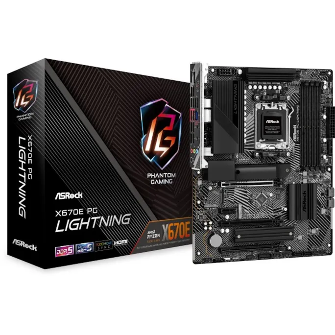 ASRock X670E PHANTOM GAMING LIGHTNING ATX Mainboard AM5 HDMI/DP/M.2/USB3.2