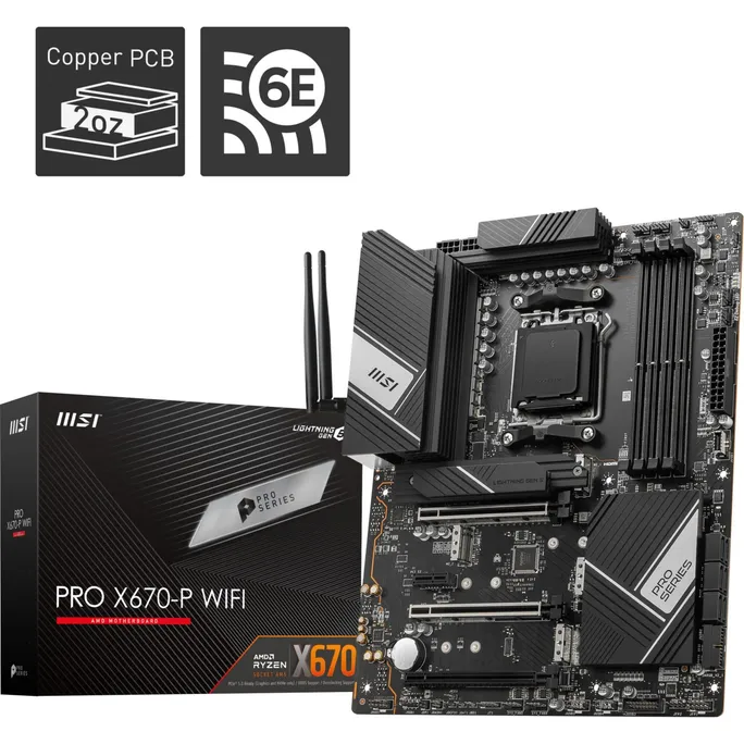 MSI PRO-P X670-P WIFI ATX Mainboard Sockel AM5 4x M.2/USB-C/WIFI/BT 7D67-001R