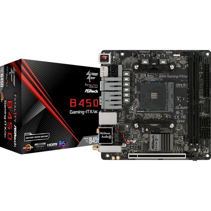 ASRock Fatal1ty B450 Gaming-ITX/ac ITX Mainboard Sockel AM4 M.2/DP/HDMI/WIFI/BT