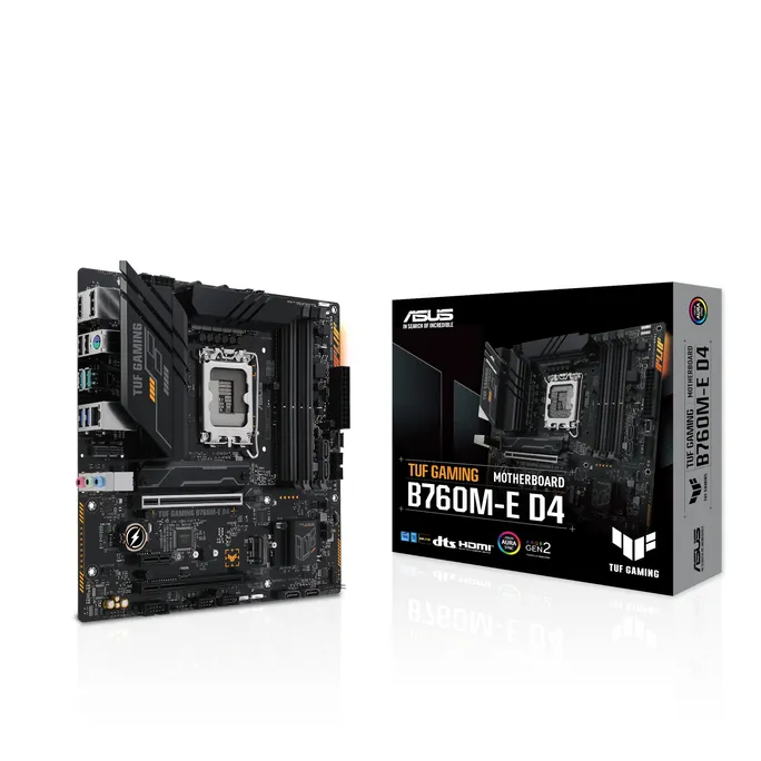 ASUS TUF GAMING B760M-E D4 mATX Mainboard Sockel 1700 DP/HDMI/USB-C