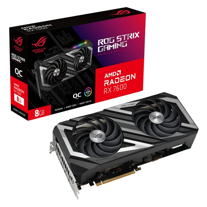 ASUS ROG Strix Radeon RX 7600 OC Gaming Grafikkarte 8GB GDDR6 3xDP/HDMI