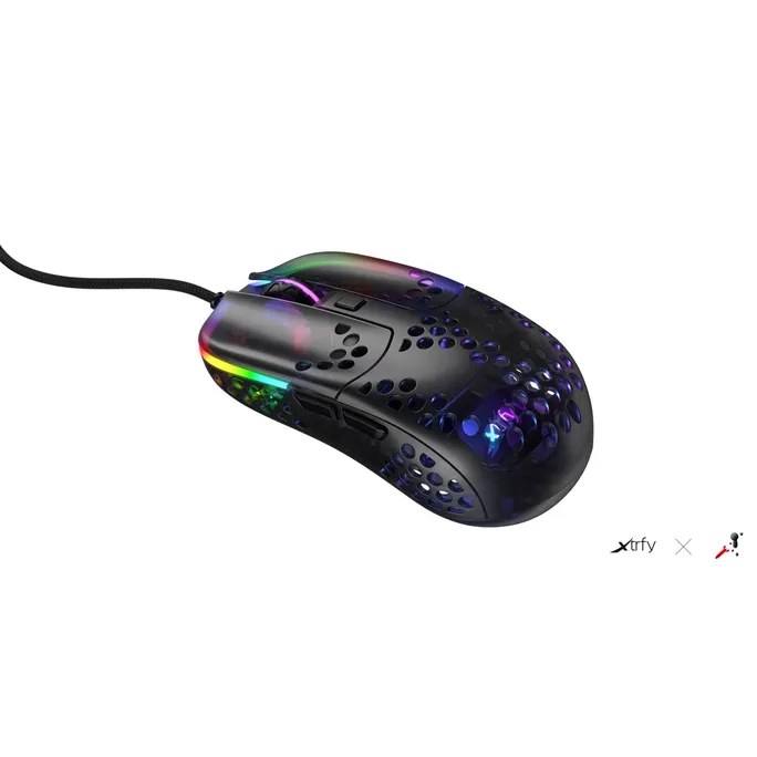Cherry XTRFY MZ1 RGB Rail kabelgebundene Gaming Maus USB Schwarz