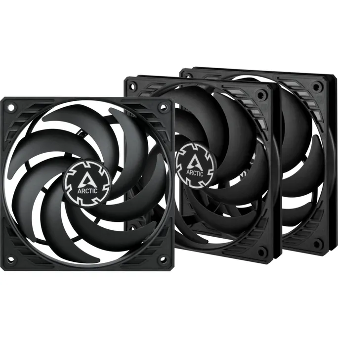 ARCTIC Gehäuselüfter P12 Slim PWM PST 120 mm schwarz  4-pin 3er Set