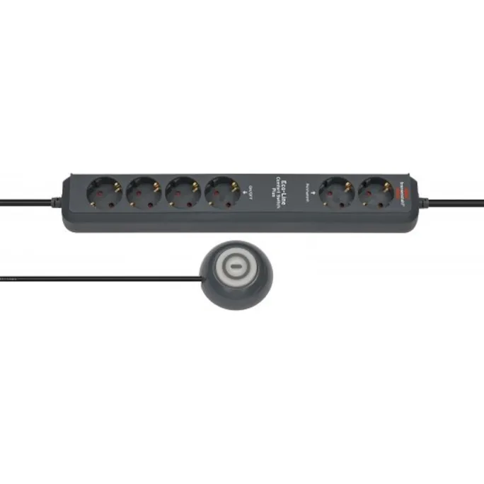 Brennenstuhl Eco Line Comfort Switch Plus Steckdosenleiste 6-fach 1,5m anthrazit