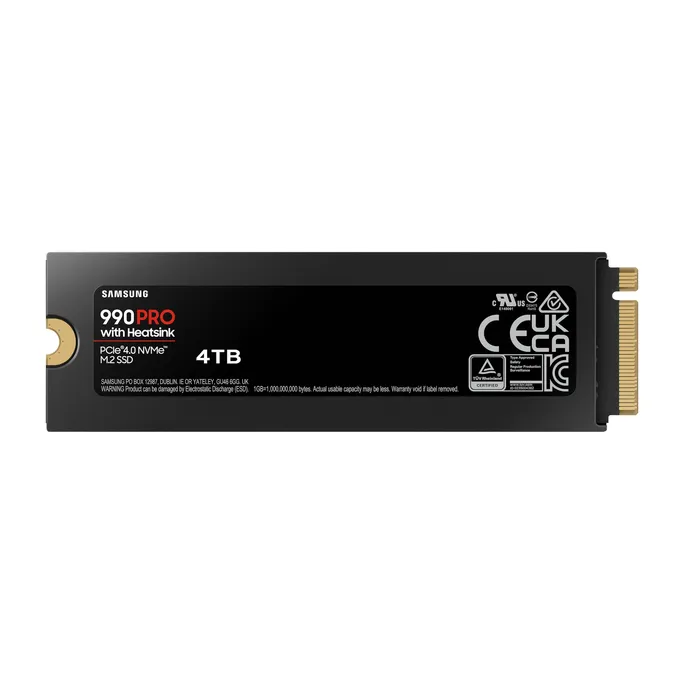 Samsung 990 PRO NVMe SSD 4 TB M.2 PCIe 4.0 3D-NAND TLC mit Kühlkörper