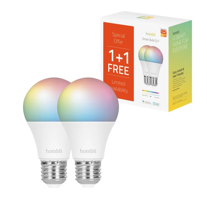 Hombli smarte Glühbirne 9W, E27, RGB 2er Pack