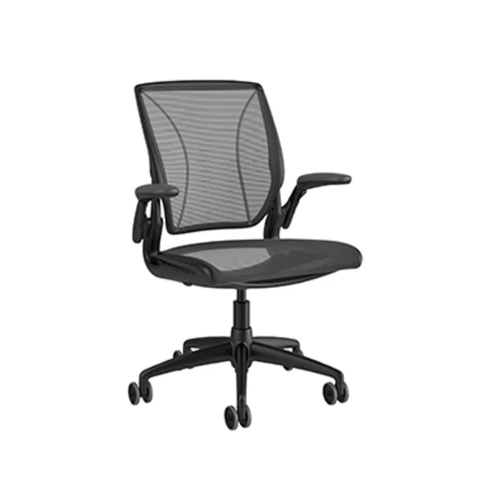 Humanscale World Chair Schreibtischstuhl mit weichen Rollen, schwarz