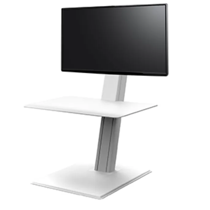Humanscale QuickStand Eco für ein Monitor, große Tastaturablage, weiß