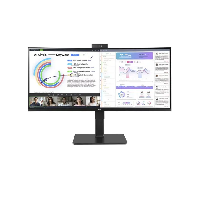 LG 34BQ77QC-B 86.7cm (34") UWQHD 21:9 IPS curved Monitor HDMI/DP/USB-C, Webcam