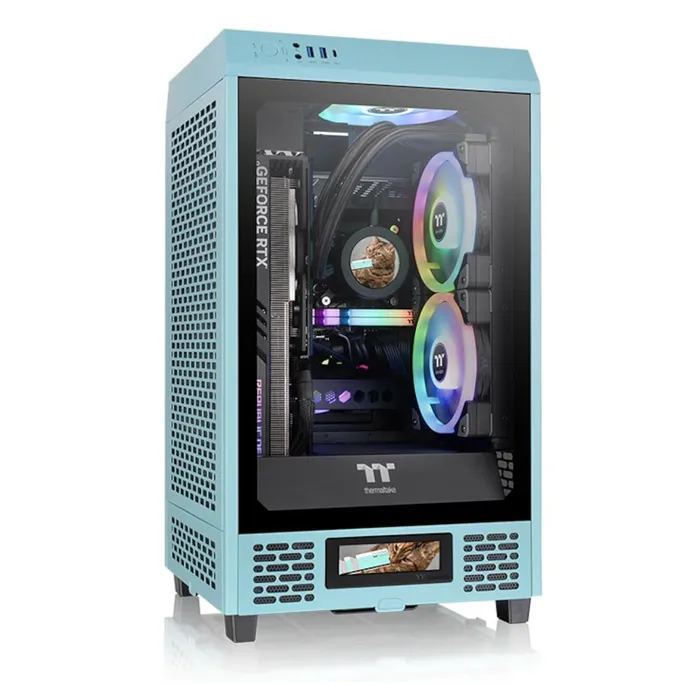 Thermaltake The Tower 200 Mini-Tower Mini-ITX Gehäuse mit Sichtfenster Turquoise