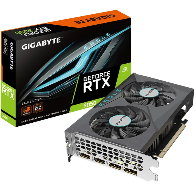 GIGABYTE GeForce RTX 3050 Eagle OC 6GB GDDR6 Grafikkarte 2xHDMI, 2xDP