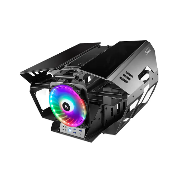 AZZA OVERDRIVE CSAZ-807 Gaming Gehäuse, Stahlrahmen mit Glasfenster RGB
