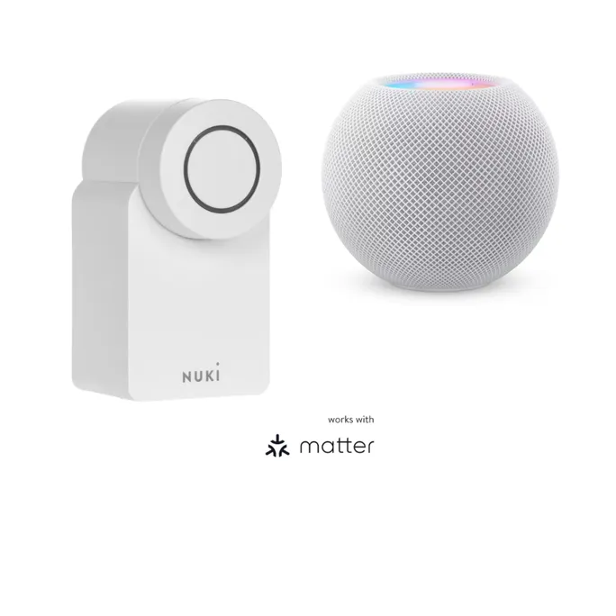 Nuki Smart Lock 4. Generation weiß + Apple HomePod mini