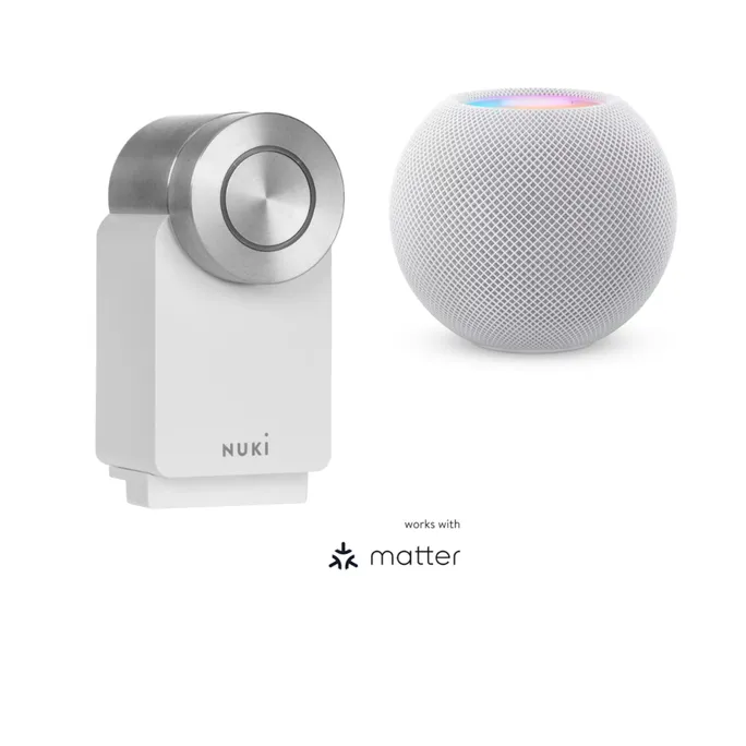 Nuki Smart Lock Pro 4. Generation weiß + Apple HomePod mini