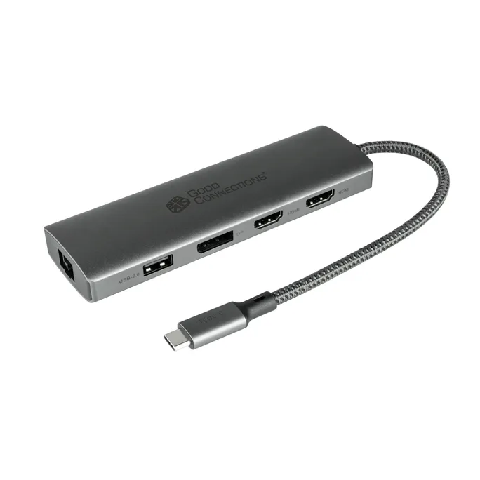 Good Connections USB-C-Hub (10-Port), 2x HDMI 2.0, 1x DP, 1x USB-C PD 96W