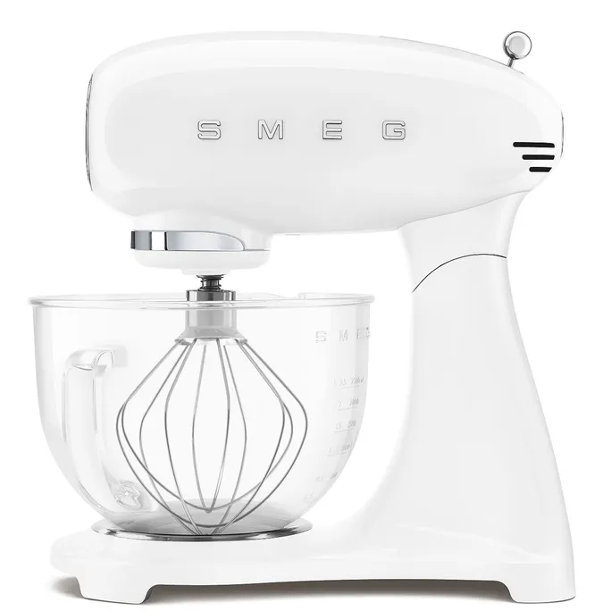 SMEG SMF13WHEU 50s Style Küchenmaschine Full-Color Weiß, Glasschüssel