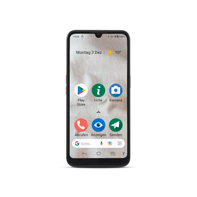 Doro 8100 Plus inkl. Tischladestation und Wallet Case Mobiltelefon grau