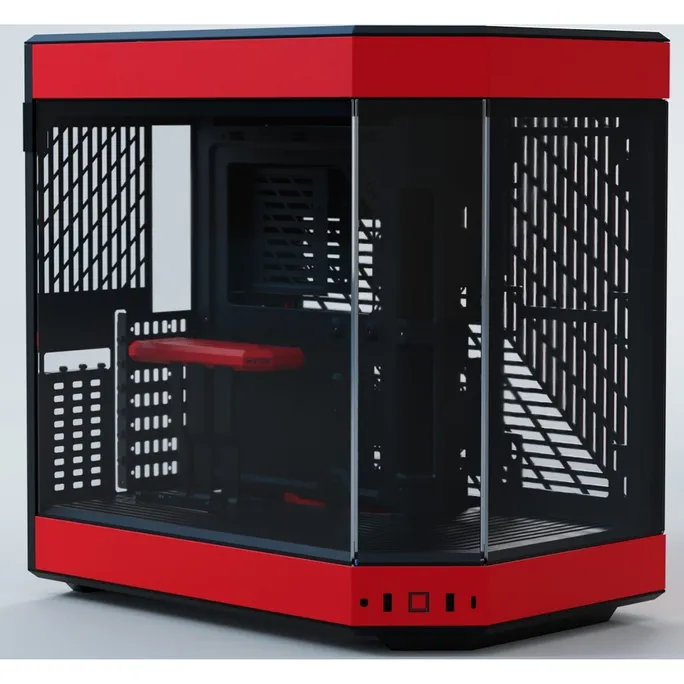 HYTE Y60 Red/Black Zweikammer ATX Midi Tower Gehäuse  Seitenfenster