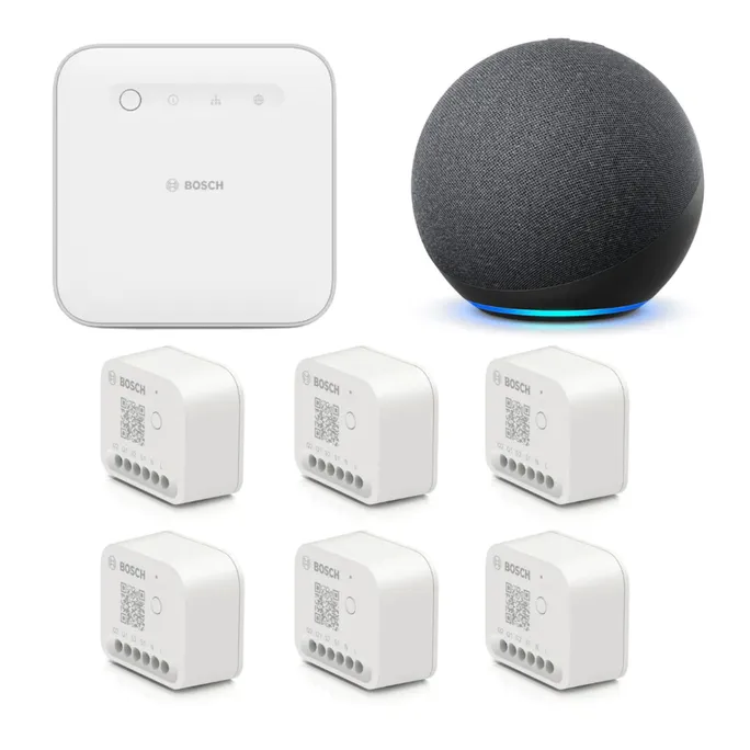 Bosch Smart Home Starter Set Licht-/Rollladensteuerung II • 6xRollladenaktor + Echo Dot (5th) mit Alexa