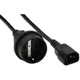 InLine 16659A Netzadapter Kabel Kaltgeräte C14 auf Schutzkontakt Buchse 1m