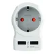 SKROSS Reisestecker Europa / UK 2x  USB, weiß