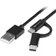 4smarts Micro-USB + USB-C Kabel ComboCord 1m textil schwarz