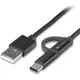 4smarts Micro-USB + USB-C Kabel ComboCord 1m textil schwarz