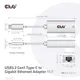 Club3D CAC-1519 LAN Adapter USB 3.2 G2 Typ-C / Gigabit Ethernet LAN Adapter 0.2m schwarz
