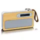 Lenco PDR-040 Bamboo Tragbares DAB+ FM-Radio mit BT, Weiß