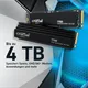 Crucial T700 4TB, PCIe Gen5 NVMe, M.2 2280, inkl. Kühlkörper