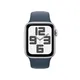 Apple Watch Series SE (2023) Aluminium 40mm silber (Sportarmband sturmblau) M/L