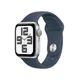 Apple Watch Series SE (2023) Aluminium 40mm silber (Sportarmband sturmblau) M/L