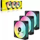 Corsair iCUE LINK QX120 RGB Starter Kit, schwarz, LED-Steuerung, 120mm, 3er-Pack
