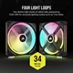 Corsair iCUE LINK QX140 RGB Starter Kit, schwarz, LED-Steuerung, 140mm, 2er-Pack