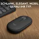 Logitech Pebble Mouse 2 M350S Graphite - Schlanke, kompakte Bluetooth®-Maus