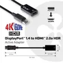 Club 3D DisplayPort 1.4 Adapter DP zu HDMI 2.0a HDR aktiv St./Bu. schwarz