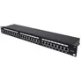 24-Port Cat6a Patchpanel, geschirmt, 24 Ports, FTP, 1 HE, mit Klemmleisten 90°