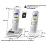 Panasonic KX-TGH722G schnurloses DECT Festnetztelefon AB, 2x Mobilteil silber