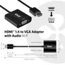 Club 3D HDMI 1.4 auf VGA Adapter mit Audio Stecker/Buchse aktiv St./Bu. schwarz