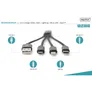 DIGITUS 3-in-1 Ladekabel, USB A - Lightning + Micro USB + USB-C, schwarz