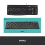 Logitech K120 Kabelgebundene Tastatur Schwarz Bulk