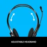 Logitech 960 Kabelgebundenes Beidseitiges Headset Stereo USB Bulk Schwarz