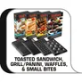 Tefal SW854D Waffeleisen Snack Collection 700W 4 Platten Schwarz/Edelstahl