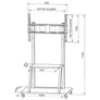 Techly TV Rollwagen für LCD LED TV 55-100", mit  Ablage
