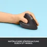 Logitech Lift Vertical Graphite - Ergonomische Kabellose Maus (Linkshänder)
