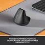 Logitech Lift Vertical Graphite - Ergonomische Kabellose Maus (Linkshänder)