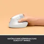 Logitech Lift Vertical Offwhite - Ergonomische Kabellose Maus